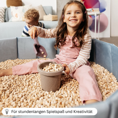 SET Indoor Würfel-Sandkasten (Becken + Holzwürfel)