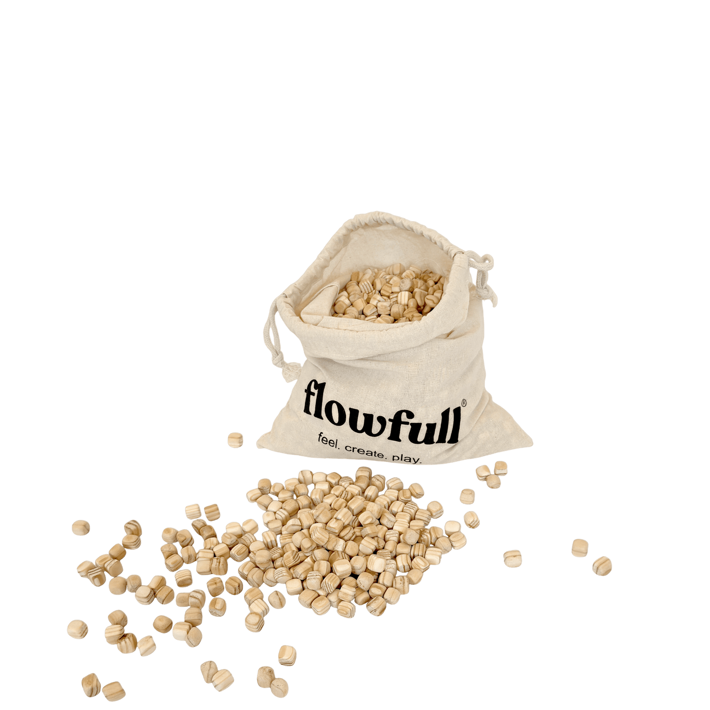 Flowfull® Kreativwürfel (Holz, 1x1 cm) – Sensorik-Material