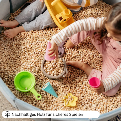 SET Indoor Würfel-Sandkasten (Becken + Holzwürfel)