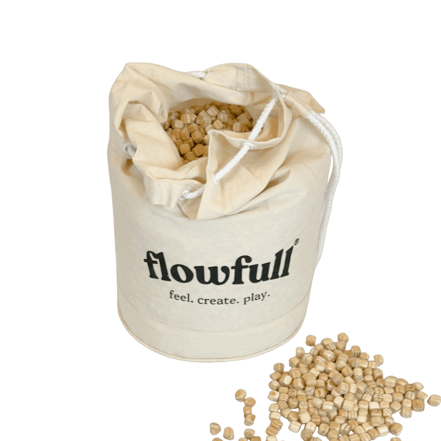 Flowfull® Kreativwürfel (Holz, 1x1 cm) – Sensorik-Material