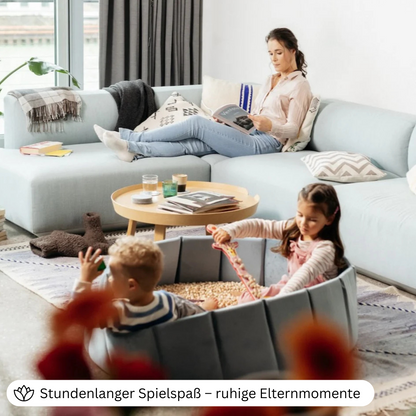 SET Indoor Würfel-Sandkasten (Becken + Holzwürfel)