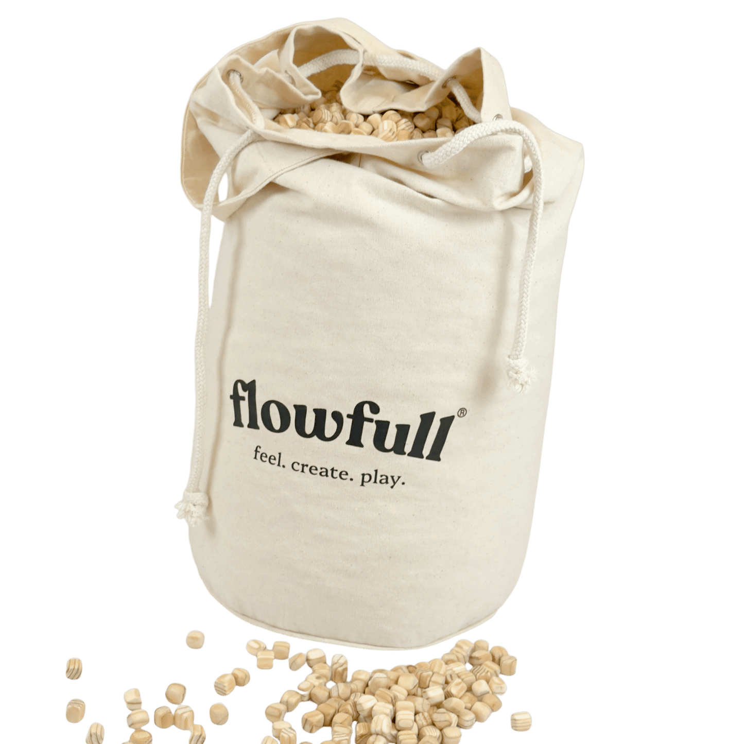 Flowfull® Kreativwürfel (Holz, 1x1 cm) – Sensorik-Material