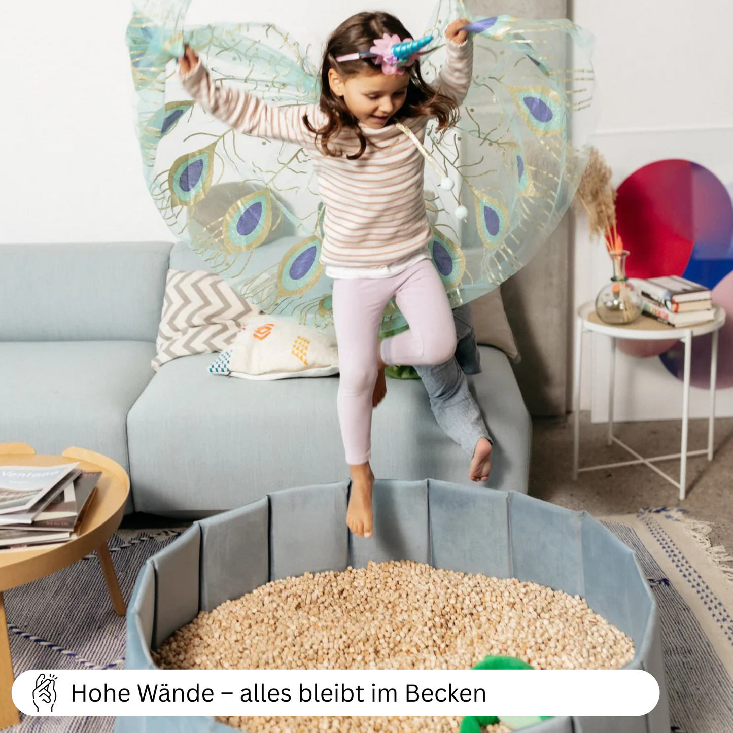 SET Indoor Würfel-Sandkasten (Becken + Holzwürfel)