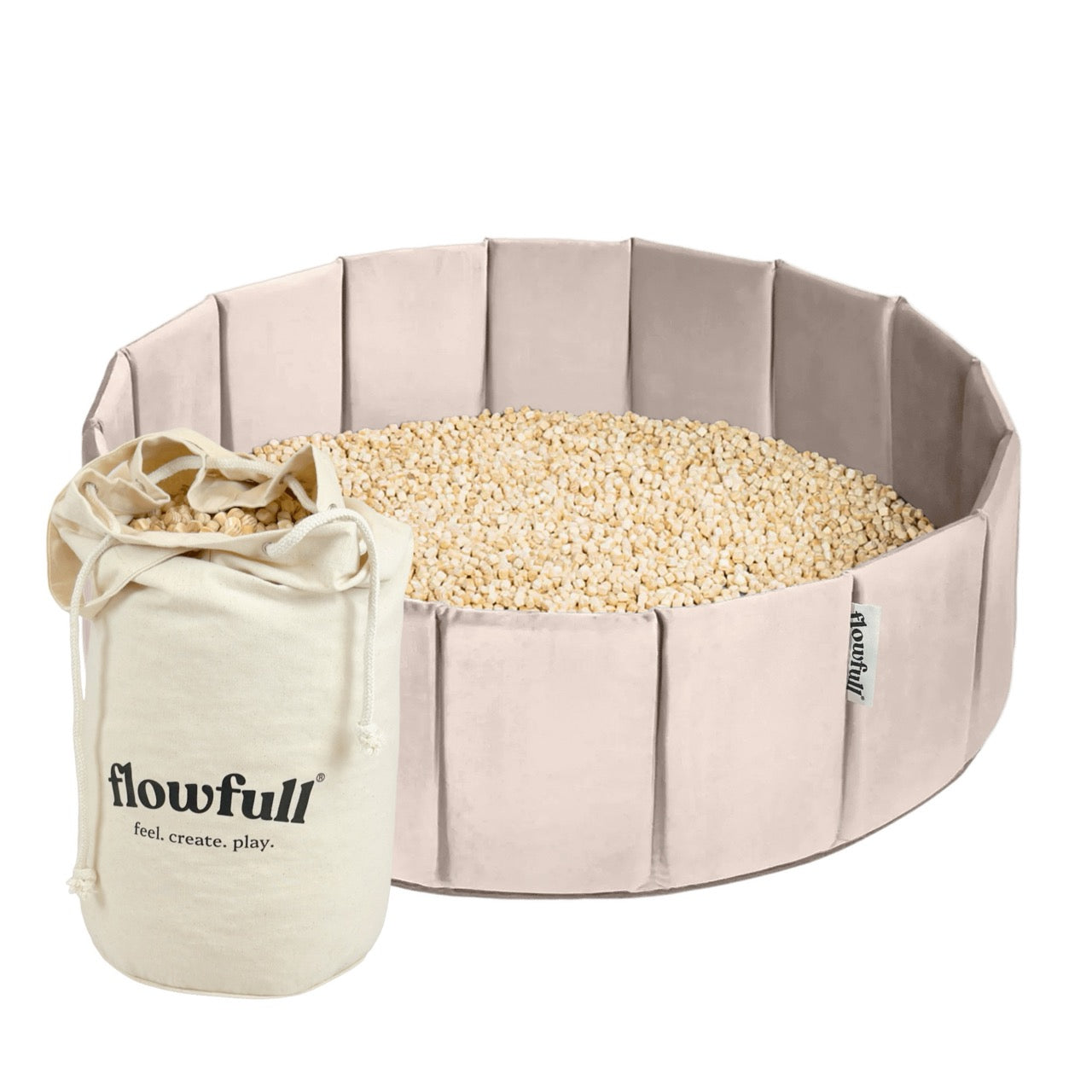 Flowfull® Sensorik-Würfelbecken – Set mit Kreativwürfeln + Werkzeug