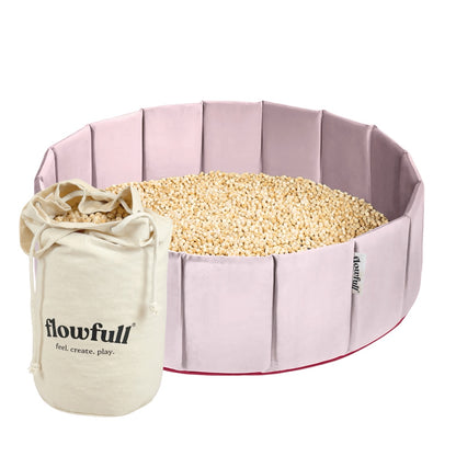 Flowfull® Sensorik-Würfelbecken – Set mit Kreativwürfeln + Werkzeug