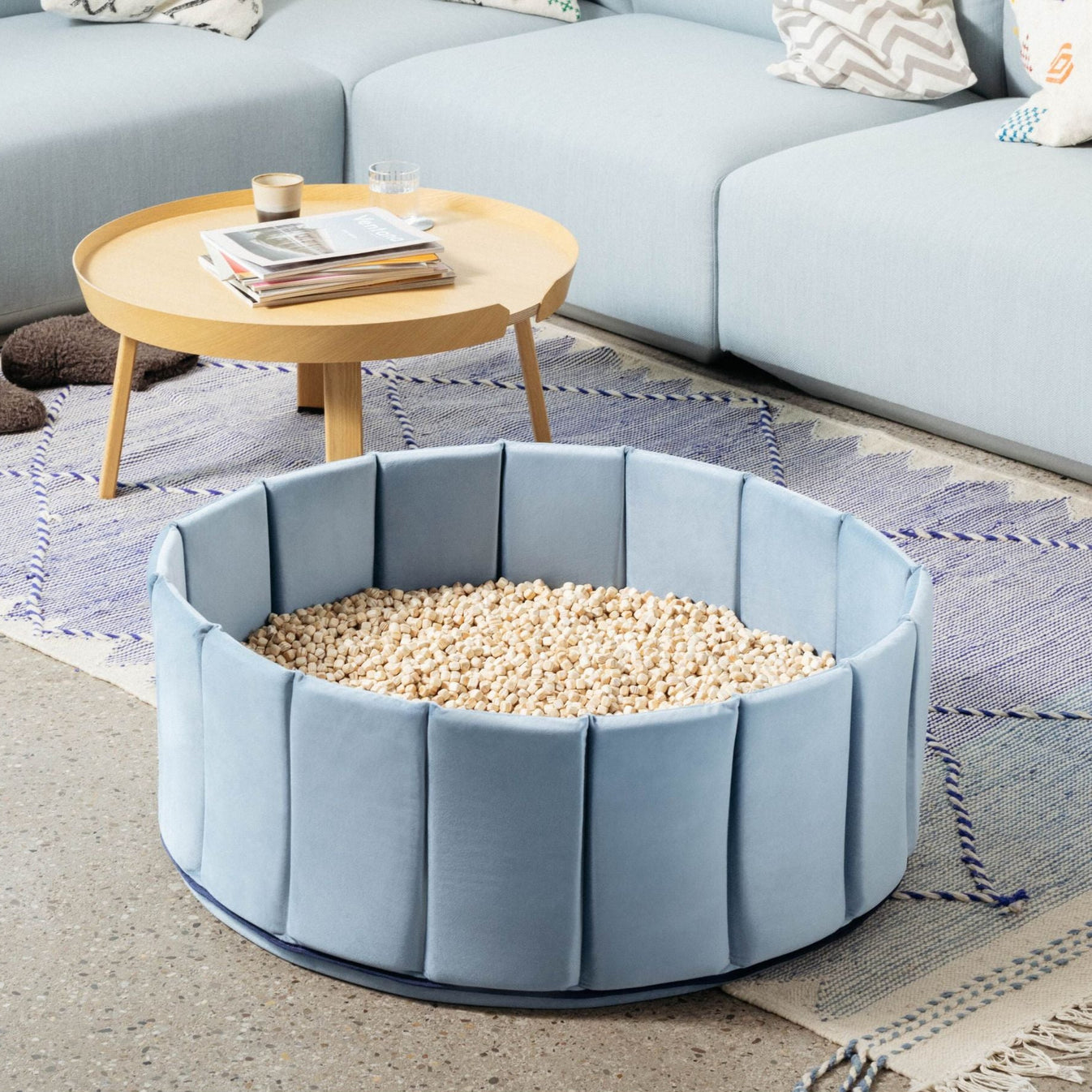 Flowfull® Sensorik-Set mit Lärchenholzwürfeln im Samtbecken